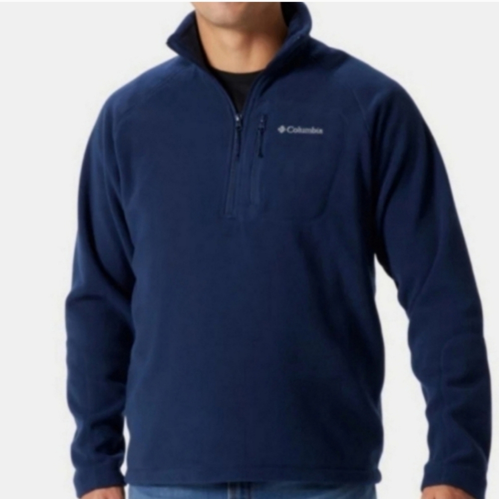 COLUMBIA Navy Blue Fleece Pullover Sweater Size Large